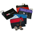 70D Polyester Coin Purse w/ Key Ring & 2 Tone Design